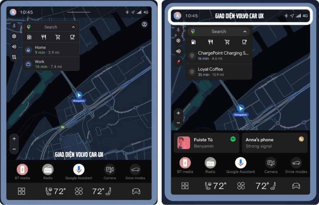 màn hình chính mới trên Volvo Car UX